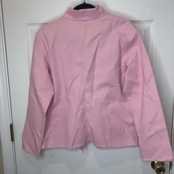Eileen Fisher pink zip front jacket with pockets size medium - Picture 9 of 13
